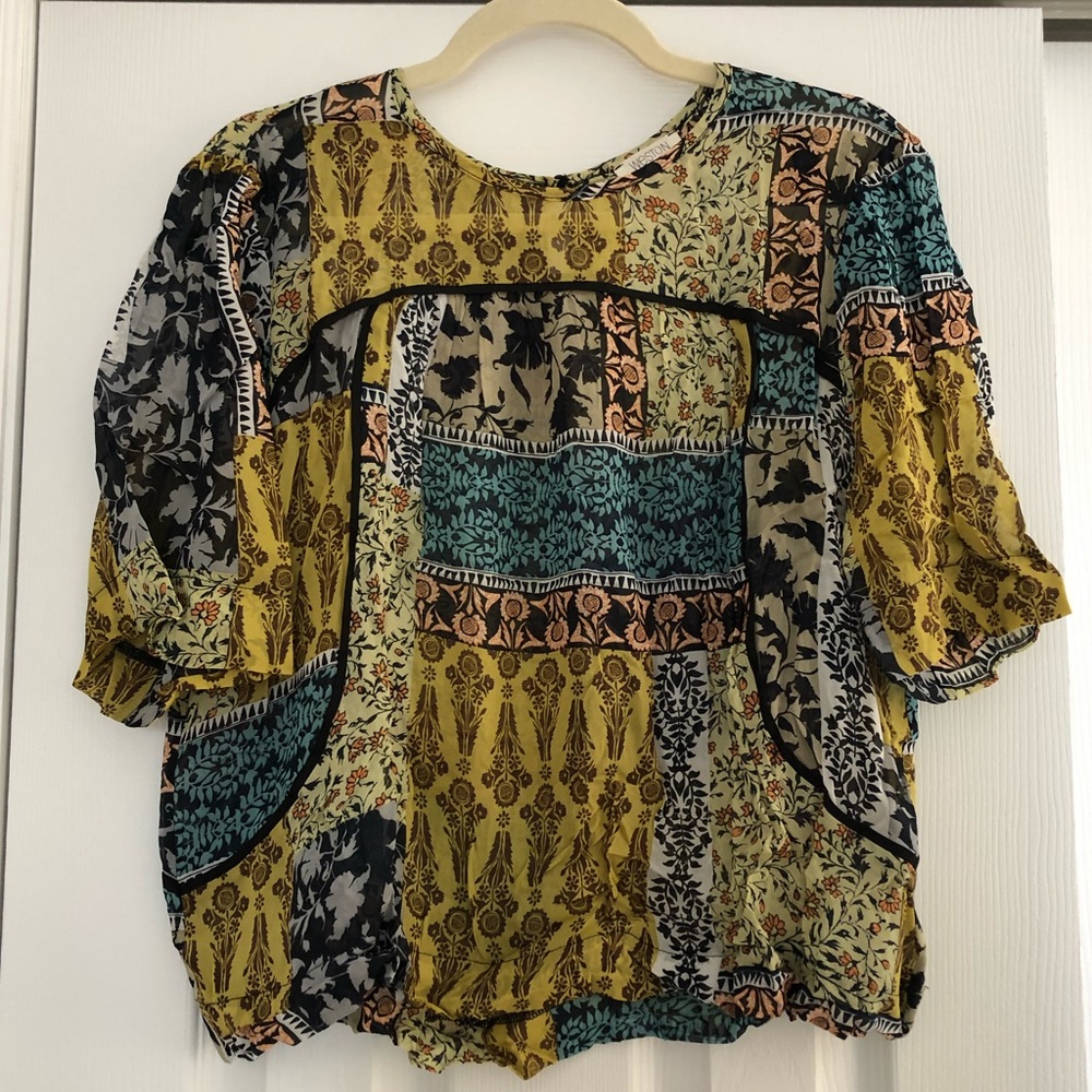 Anthropologie Patchwork Print Top - image 8